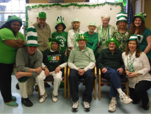 group of people in St. Patrick's day attire 